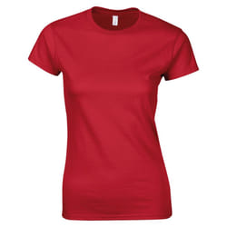 Gildan Womens/Ladies Softstyle Plain Ringspun Cotton Fitted T-Shirt - 14 UK, Red