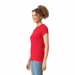 Gildan Womens/Ladies Softstyle Plain Ringspun Cotton Fitted T-Shirt - 8 UK, Red