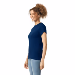 Gildan Womens/Ladies Softstyle Plain Ringspun Cotton Fitted T-Shirt - 8 UK, Navy