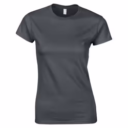 Gildan Womens/Ladies Softstyle Plain Ringspun Cotton Fitted T-Shirt - 14 UK, Charcoal