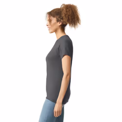 Gildan Womens/Ladies Softstyle Plain Ringspun Cotton Fitted T-Shirt - 14 UK, Charcoal