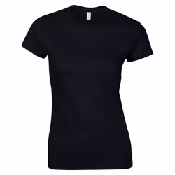 Gildan Womens/Ladies Softstyle Plain Ringspun Cotton Fitted T-Shirt - 16 UK, Black