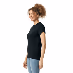 Gildan Womens/Ladies Softstyle Plain Ringspun Cotton Fitted T-Shirt - 16 UK, Black