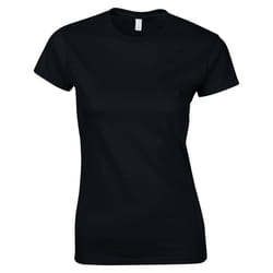 Gildan Womens/Ladies Softstyle Plain Ringspun Cotton Fitted T-Shirt - 14 UK, Black