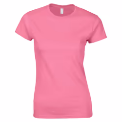Gildan Womens/Ladies Softstyle Plain Ringspun Cotton Fitted T-Shirt - 14 UK, Azalea