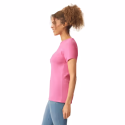 Gildan Womens/Ladies Softstyle Plain Ringspun Cotton Fitted T-Shirt - 14 UK, Azalea