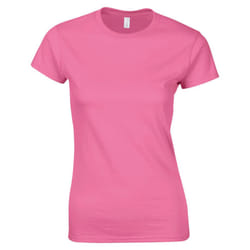 Gildan Womens/Ladies Softstyle Plain Ringspun Cotton Fitted T-Shirt - 6 UK, Azalea