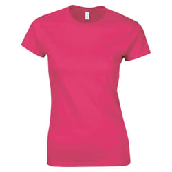Gildan Womens/Ladies Softstyle Plain Ringspun Cotton Fitted T-Shirt - 14 UK, Heliconia