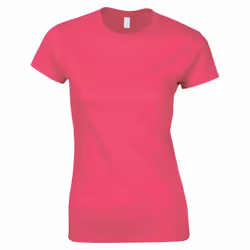 Gildan Womens/Ladies Softstyle Plain Ringspun Cotton Fitted T-Shirt - 10 UK, Heliconia