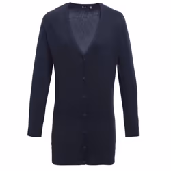 Premier Womens/Ladies Longline V Neck Cardigan - 22 UK, Navy