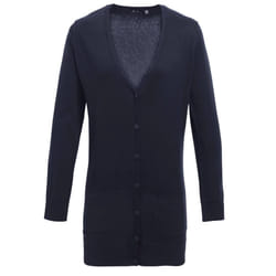 Premier Womens/Ladies Longline V Neck Cardigan - 18 UK, Navy
