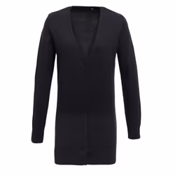 Premier Womens/Ladies Longline V Neck Cardigan - 16 UK, Charcoal