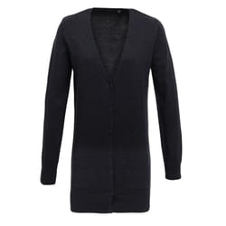 Premier Womens/Ladies Longline V Neck Cardigan - 10 UK, Charcoal