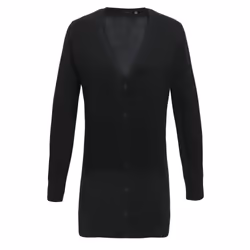 Premier Womens/Ladies Longline V Neck Cardigan - 24 UK, Black