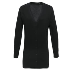 Premier Womens/Ladies Longline V Neck Cardigan - 24 UK, Black