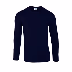 Gildan Unisex Adult Softstyle Plain Long-Sleeved T-Shirt - S, Navy