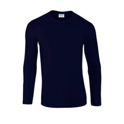 Gildan Unisex Adult Softstyle Plain Long-Sleeved T-Shirt - S, Navy