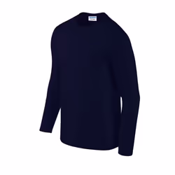 Gildan Unisex Adult Softstyle Plain Long-Sleeved T-Shirt - S, Navy