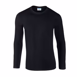Gildan Unisex Adult Softstyle Plain Long-Sleeved T-Shirt - S, Black