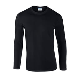Gildan Unisex Adult Softstyle Plain Long-Sleeved T-Shirt - S, Black
