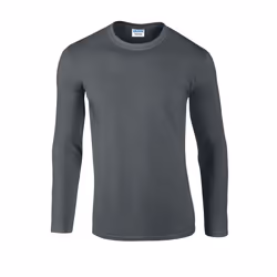 Gildan Unisex Adult Softstyle Plain Long-Sleeved T-Shirt - S, Charcoal