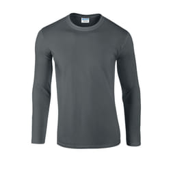 Gildan Unisex Adult Softstyle Plain Long-Sleeved T-Shirt - S, Charcoal