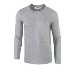 Gildan Unisex Adult Softstyle Polycotton Long-Sleeved T-Shirt - S, Sports Grey