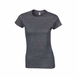 Gildan Womens/Ladies Softstyle Heather Ringspun Cotton Fitted T-Shirt - 10 UK, Dark Heather