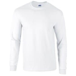 Gildan Mens Ultra Cotton Long-Sleeved T-Shirt - XXL, White