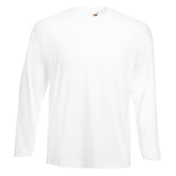 Fruit of the Loom Unisex Adult Value Long-Sleeved T-Shirt - S, White
