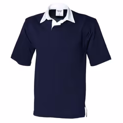 Front Row Mens Heavyweight Short-Sleeved Rugby Polo Shirt - M, Navy