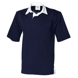 Front Row Mens Heavyweight Short-Sleeved Rugby Polo Shirt - S, Navy