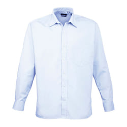 Premier Mens Poplin Long-Sleeved Shirt - 58, Light Blue