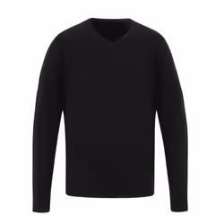 Premier Mens Essential Acrylic V Neck Sweatshirt - XS, Black