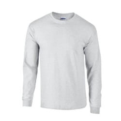 Gildan Unisex Adult Ultra Plain Cotton Long-Sleeved T-Shirt - XL, Ash