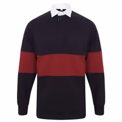 Front Row Unisex Adult Panelled Rugby Shirt - XXL, Navy/Burgundy