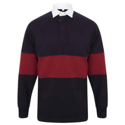 Front Row Unisex Adult Panelled Rugby Shirt - XXL, Navy/Burgundy