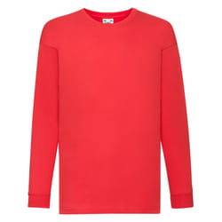 Fruit of the Loom Childrens/Kids Value Long-Sleeved T-Shirt - 3-4 Years, Red