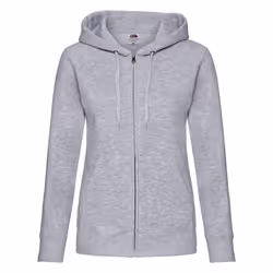 Fruit of the Loom Womens/Ladies Premium Heather Zipped Lady Fit Hooded Jacket - M, Heather Grey