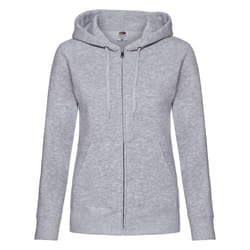 Fruit of the Loom Womens/Ladies Premium Heather Zipped Lady Fit Hooded Jacket - M, Heather Grey