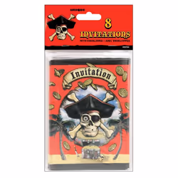 Unique Party Pirate Bounty Invitations (Pack of 8)