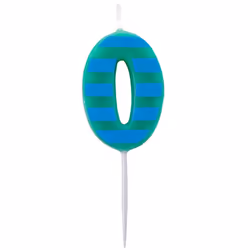 Amscan Number 0 Dot And Stripe Candle