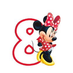 Disney Cafe Minnie Mouse 8th Birthday Candle