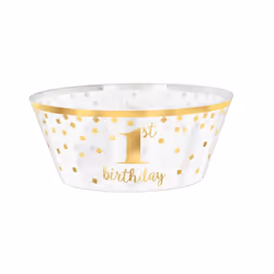 Amscan Confetti 1st Birthday Disposable Bowl