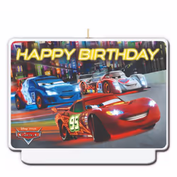 Cars Neon Birthday Candle