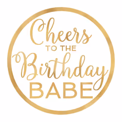 Amscan Cheers To The Birthday Babe Hot Stamped Coaster (Pack of 18)