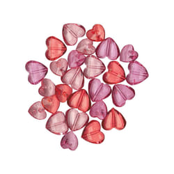 Amscan Acrylic Hearts Gemstone Beads - One Size, Pink Rise/Red