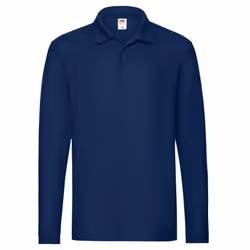 Fruit of the Loom Mens Premium Pique Long-Sleeved Polo Shirt - S, Navy