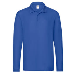 Fruit of the Loom Mens Premium Pique Long-Sleeved Polo Shirt - XL, Royal Blue