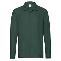 Fruit of the Loom Mens Premium Pique Long-Sleeved Polo Shirt - XXL, Forest Green